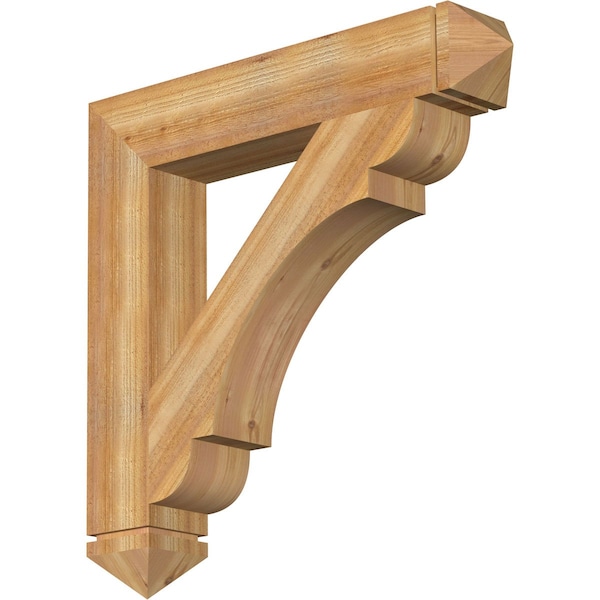 Ekena Millwork Olympic Arts & Crafts Rough Sawn Bracket, Western Red Cedar, 6"W x 36"D x 36"H BKT06X36X36OLY03RWR - main